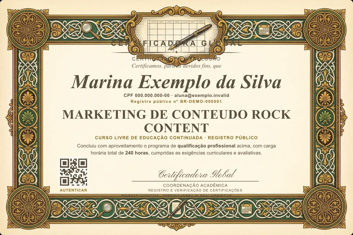 Capa do curso Marketing de Conteudo Rock Content