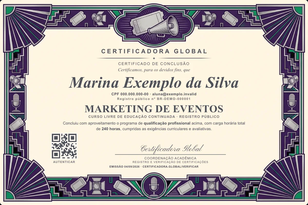 Capa do curso Marketing de Eventos