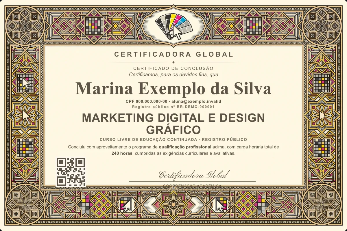Capa do curso Marketing Digital e Design Gráfico