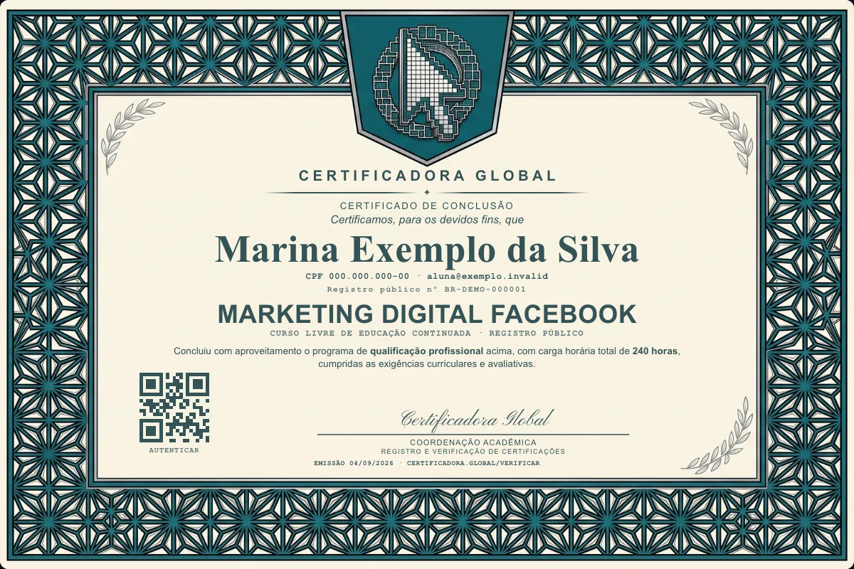 Capa do curso Marketing Digital Facebook