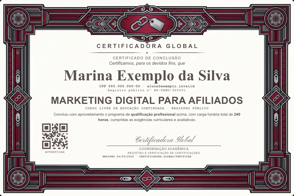 Capa do curso Marketing Digital para Afiliados