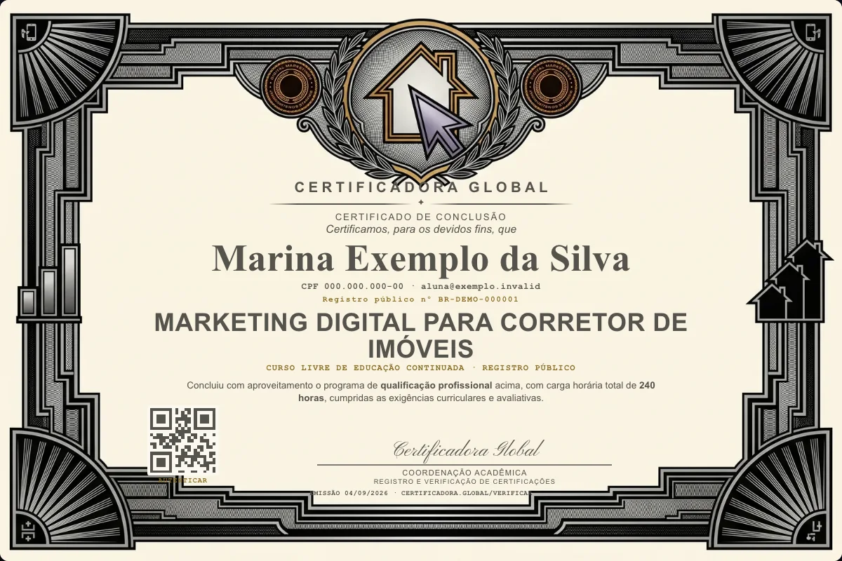 Capa do curso Marketing Digital para Corretor de Imóveis