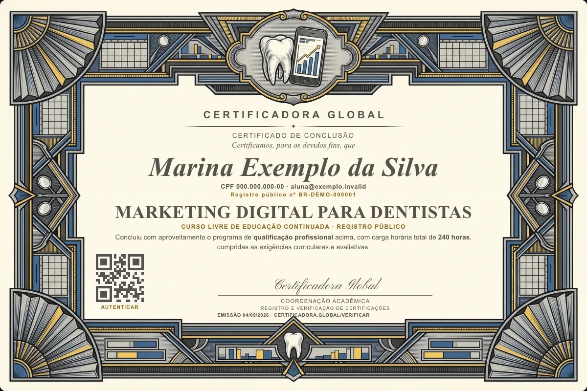 Capa do curso Marketing Digital para Dentistas