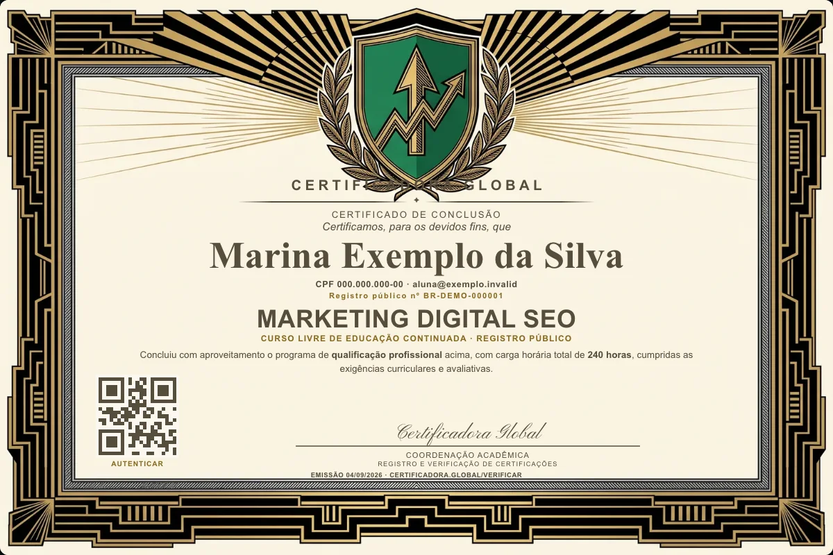Capa do curso Marketing Digital SEO