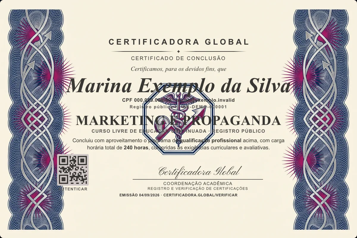 Capa do curso Marketing e Propaganda