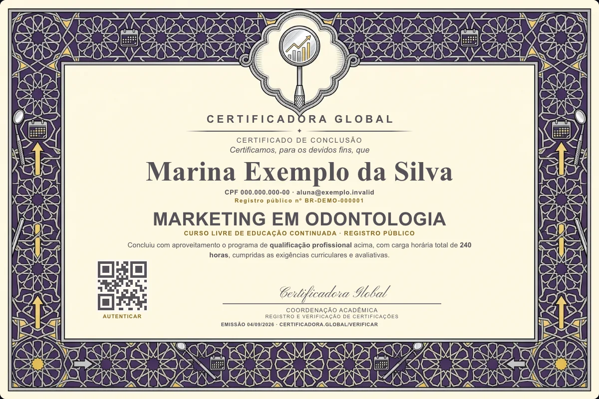 Capa do curso Marketing em Odontologia