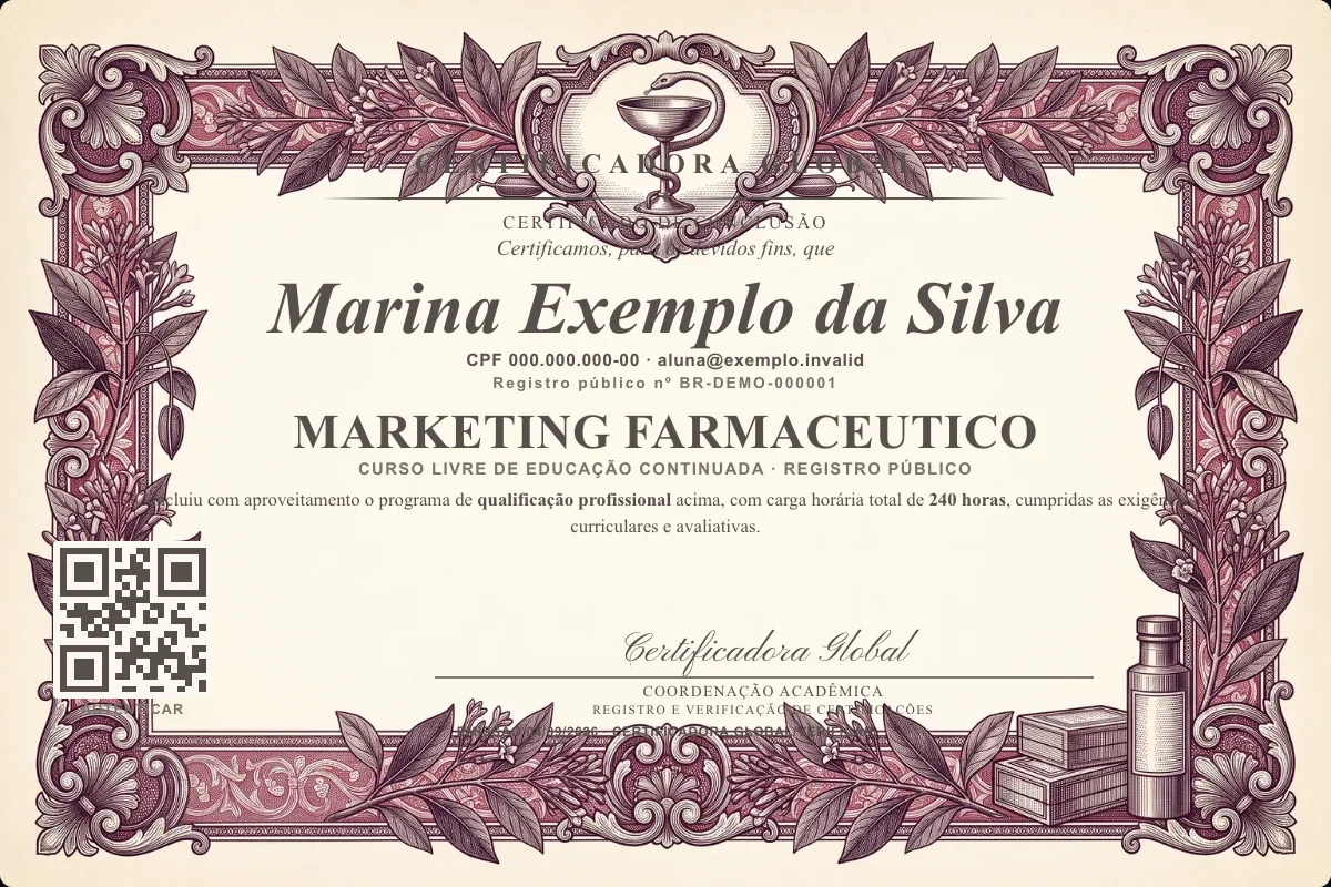 Capa do curso Marketing Farmaceutico