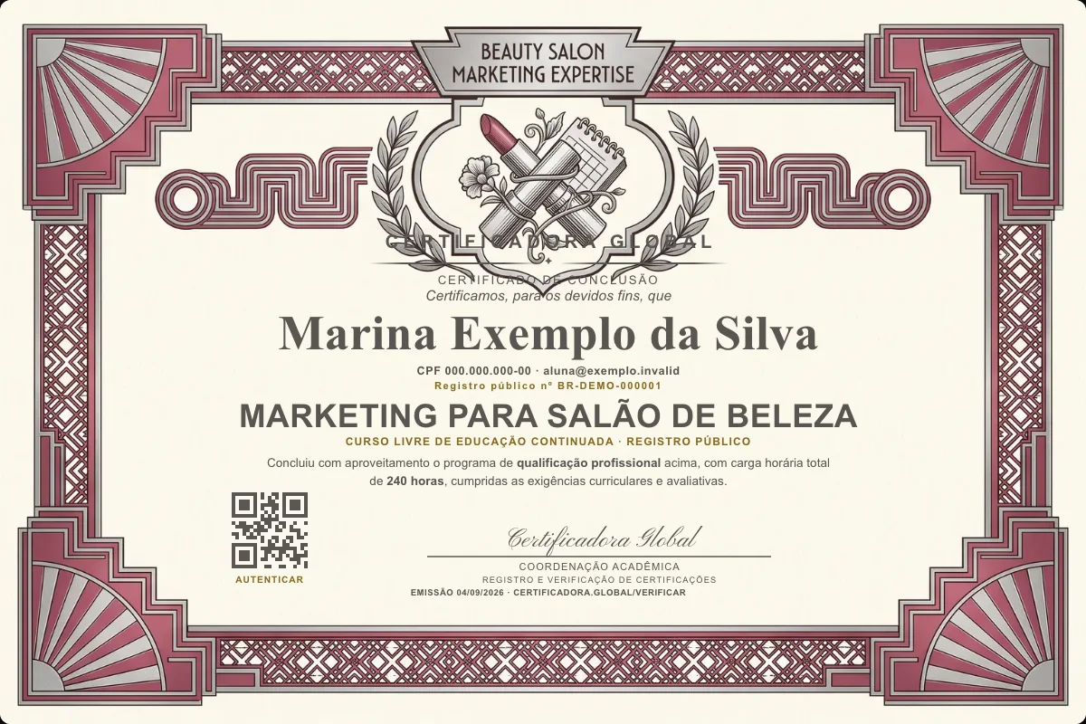 Capa do curso Marketing para Salão de Beleza