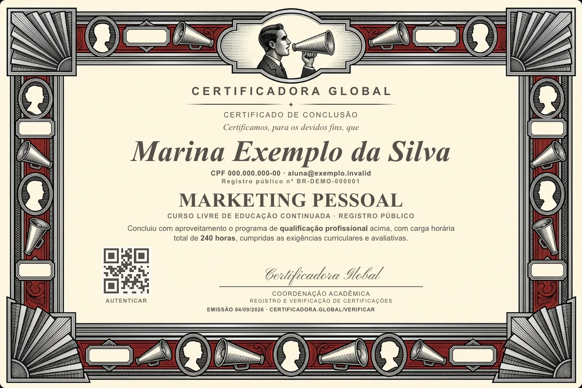 Capa do curso Marketing Pessoal