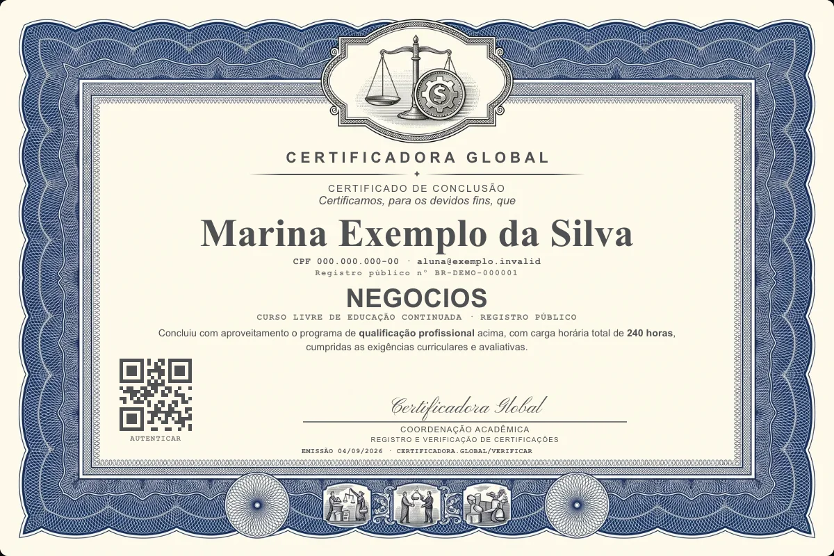 Capa do curso Negocios