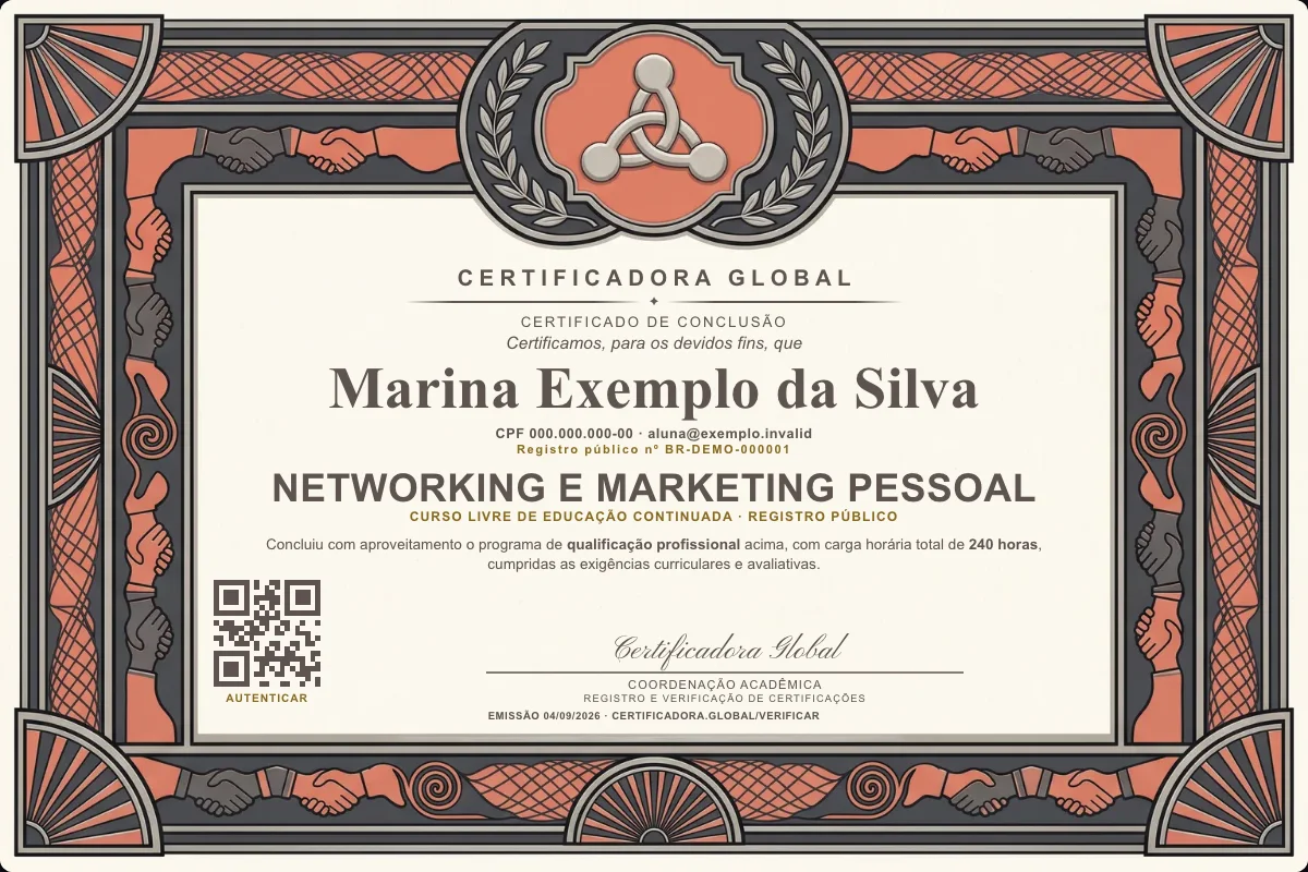 Capa do curso Networking e Marketing Pessoal