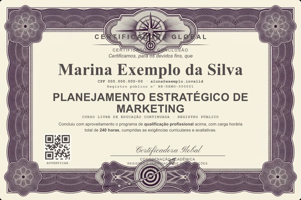 Capa do curso Planejamento Estratégico de Marketing