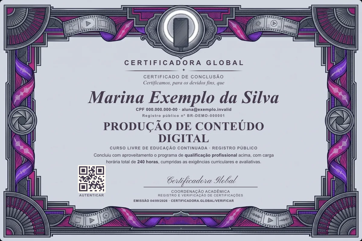 Capa do curso Produção de Conteúdo Digital