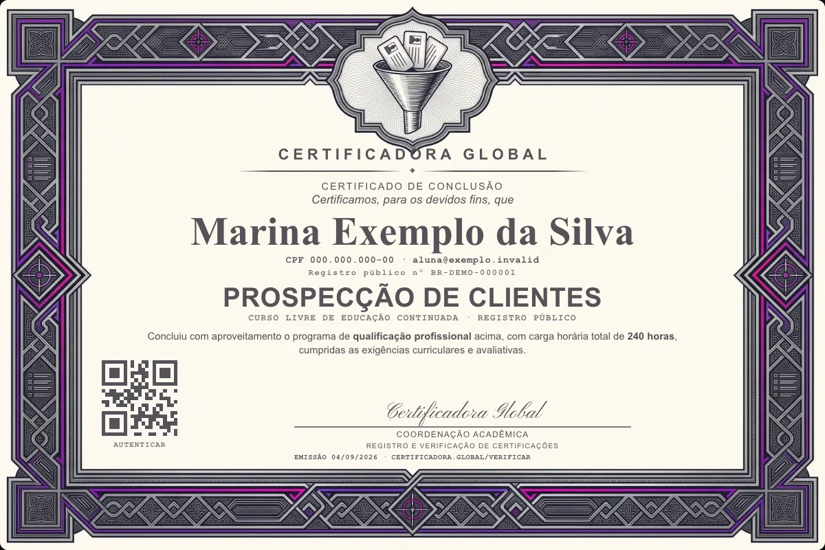 Capa do curso Prospecção de Clientes