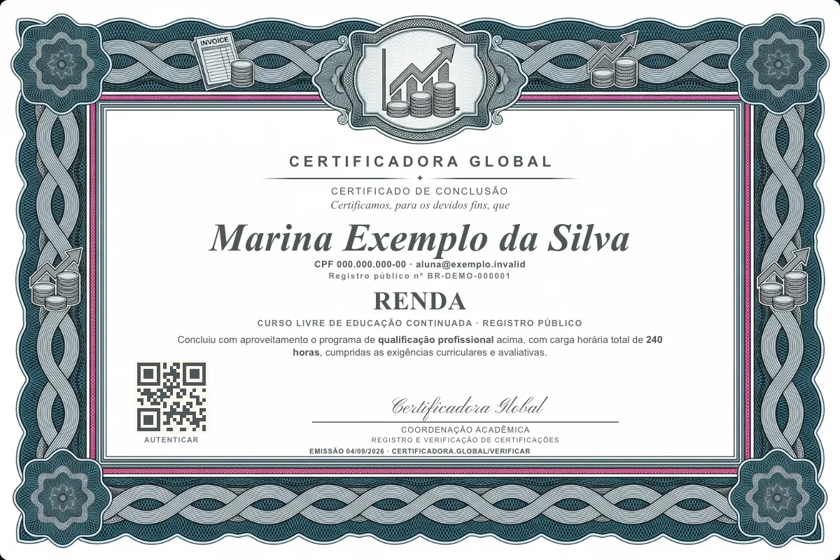 Capa do curso Renda