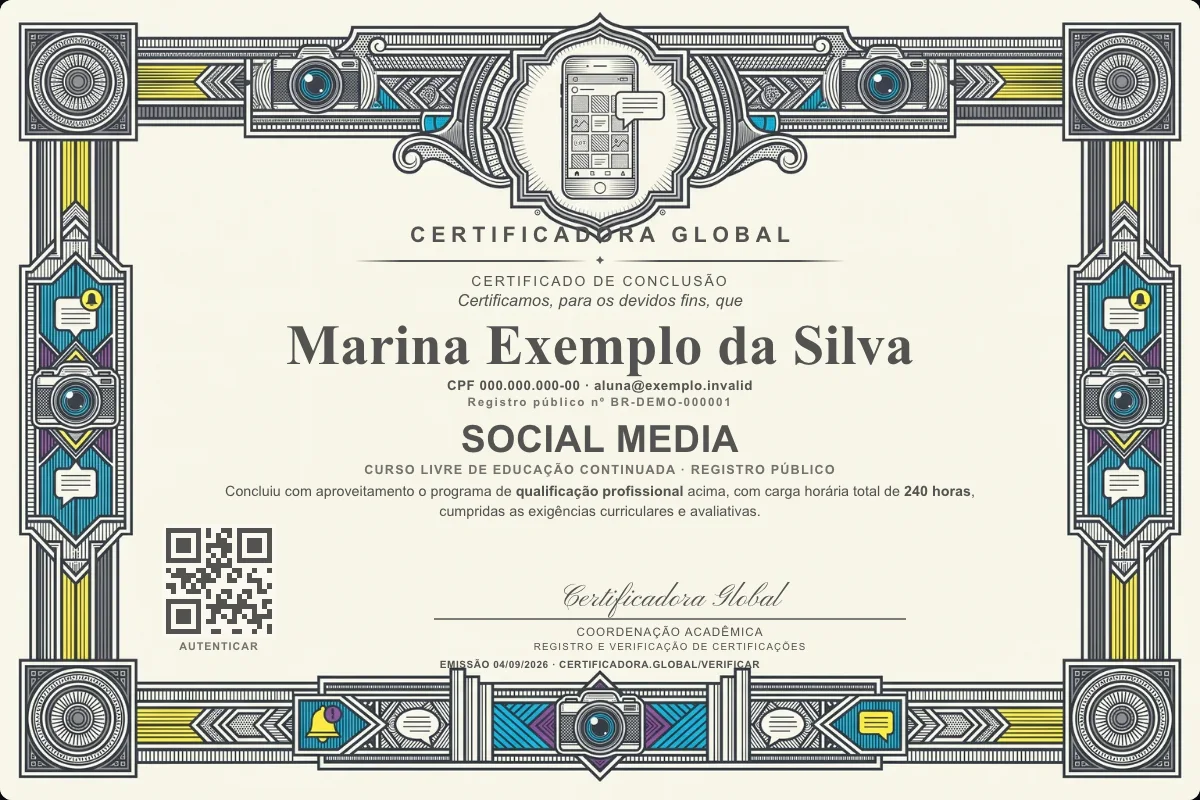 Capa do curso Social Media