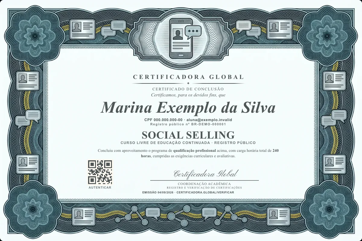 Capa do curso Social Selling