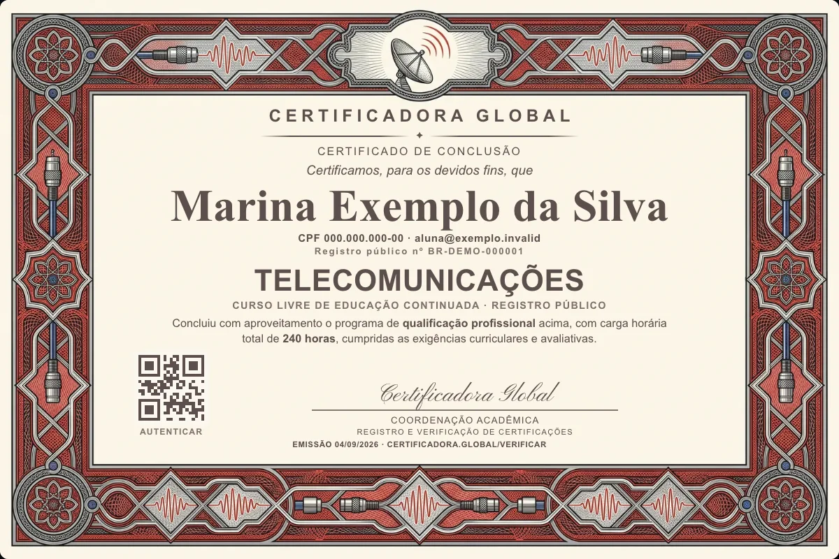 Capa do curso Telecomunicações