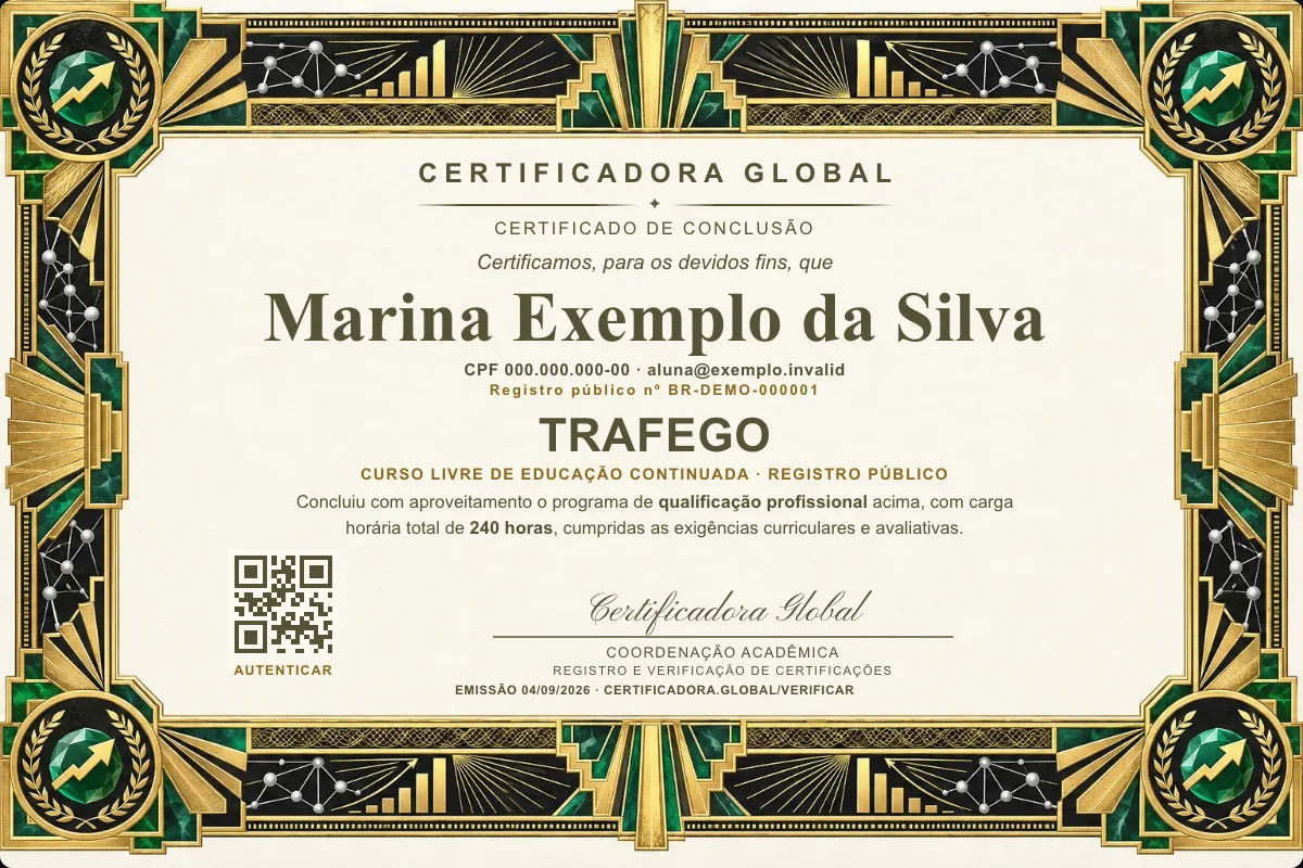 Capa do curso Trafego