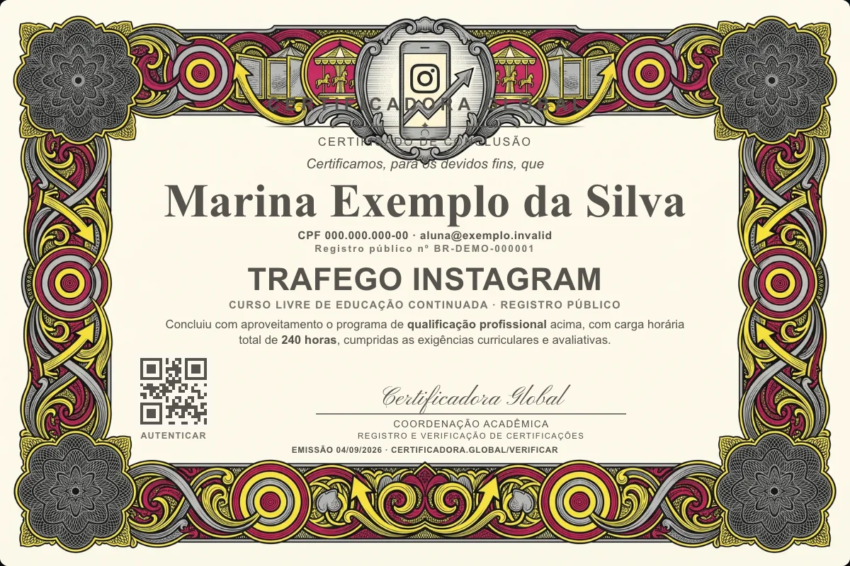 Capa do curso Trafego Instagram
