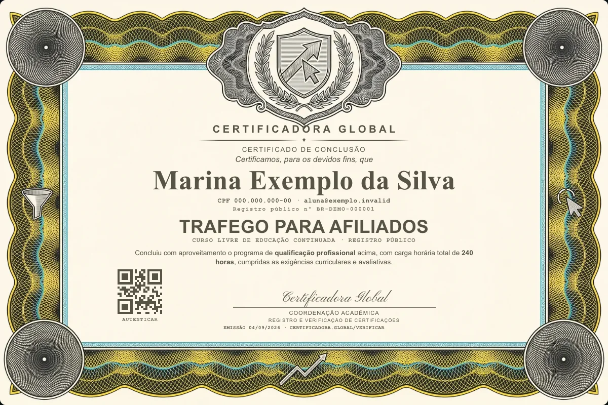Capa do curso Trafego para Afiliados