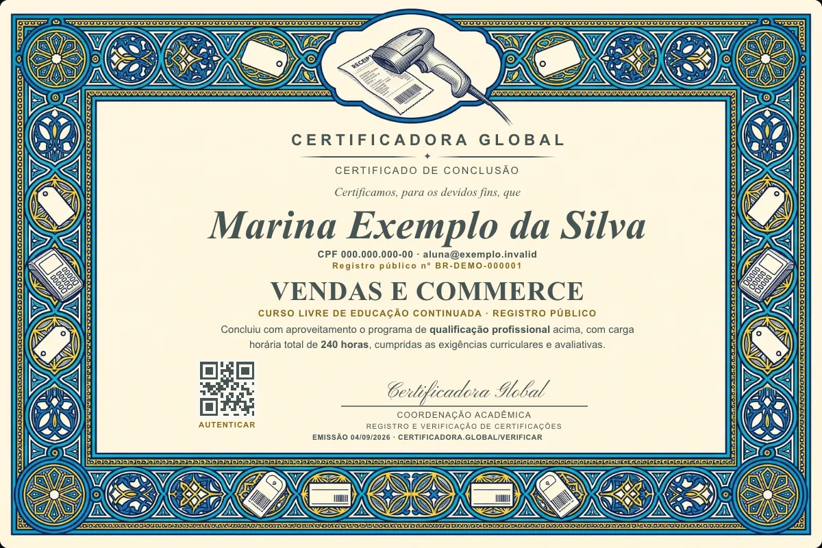 Capa do curso Vendas e Commerce
