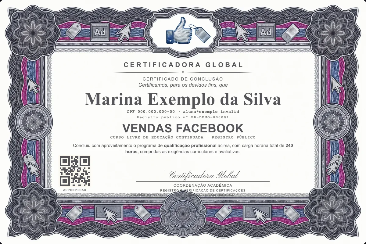 Capa do curso Vendas Facebook