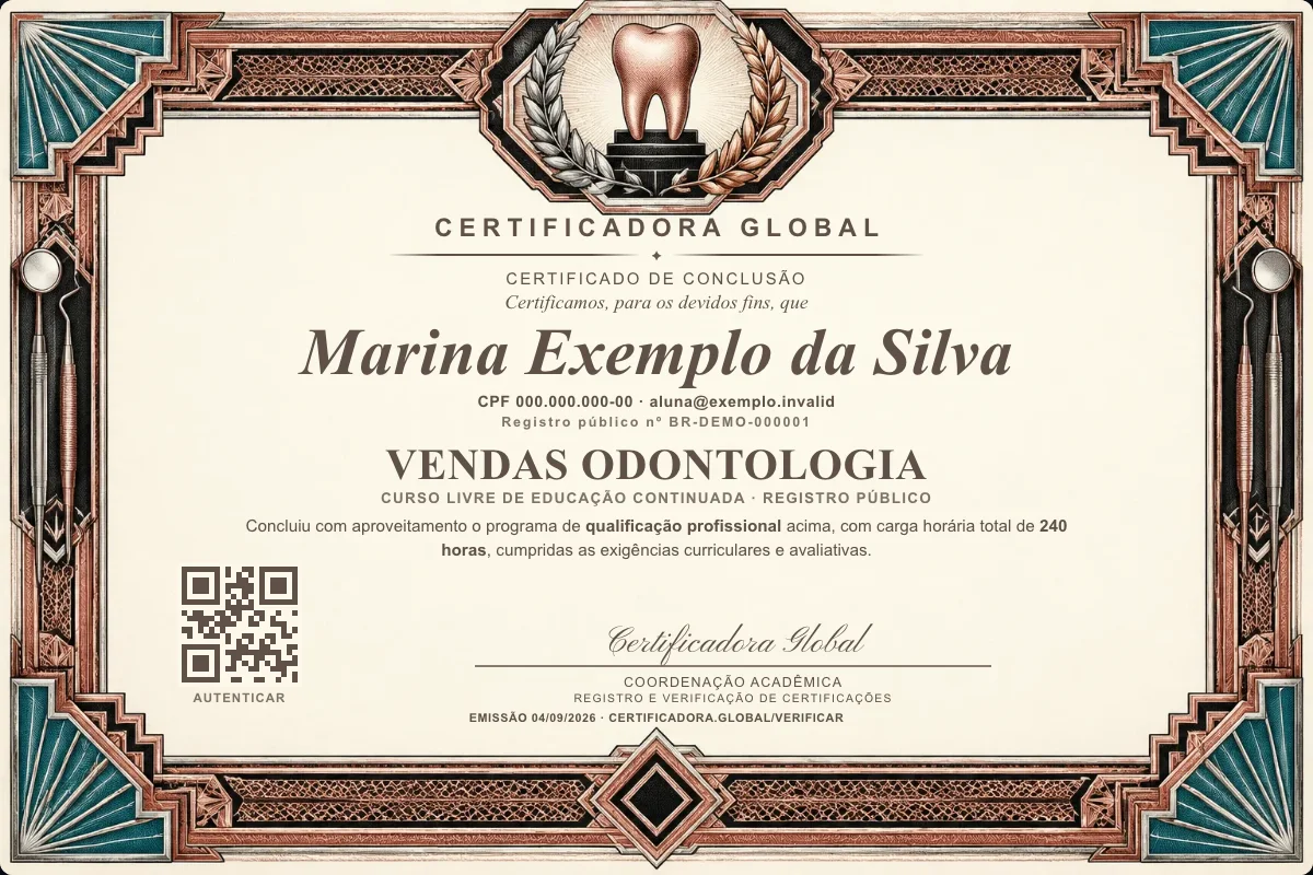 Capa do curso Vendas Odontologia