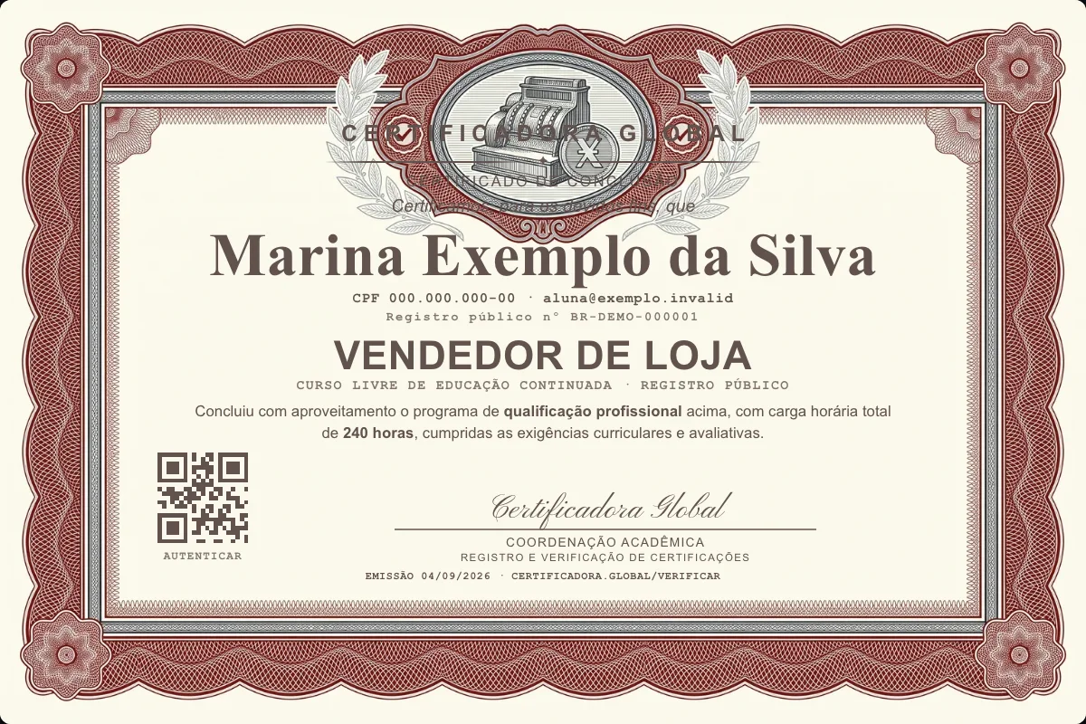Capa do curso Vendedor de Loja