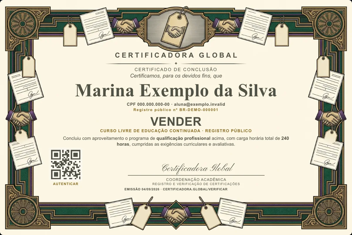 Capa do curso Vender