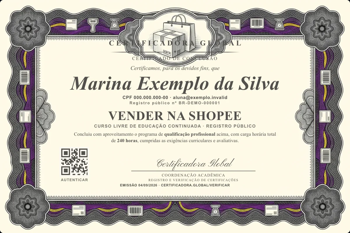 Capa do curso Vender na Shopee
