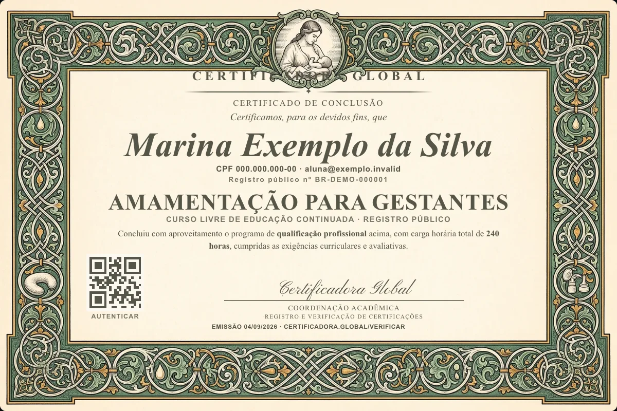 Capa do curso Amamentação para Gestantes