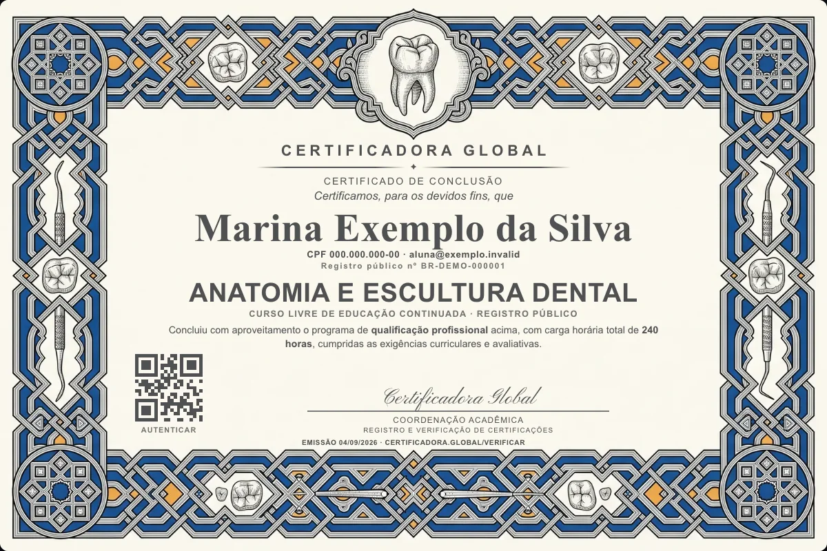 Capa do curso Anatomia e Escultura Dental