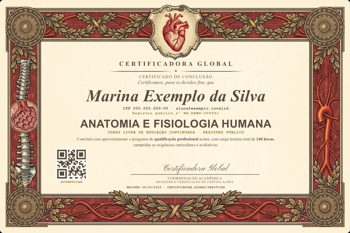 Capa do curso Anatomia e Fisiologia Humana