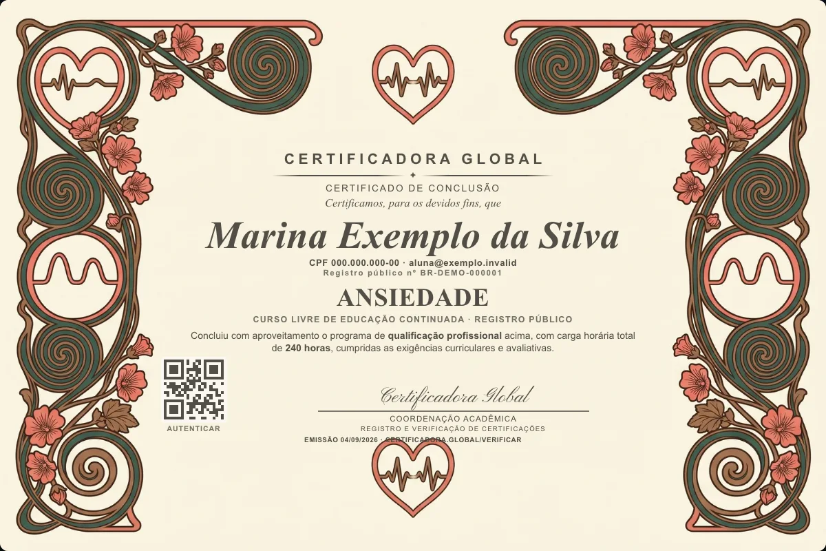 Capa do curso Ansiedade