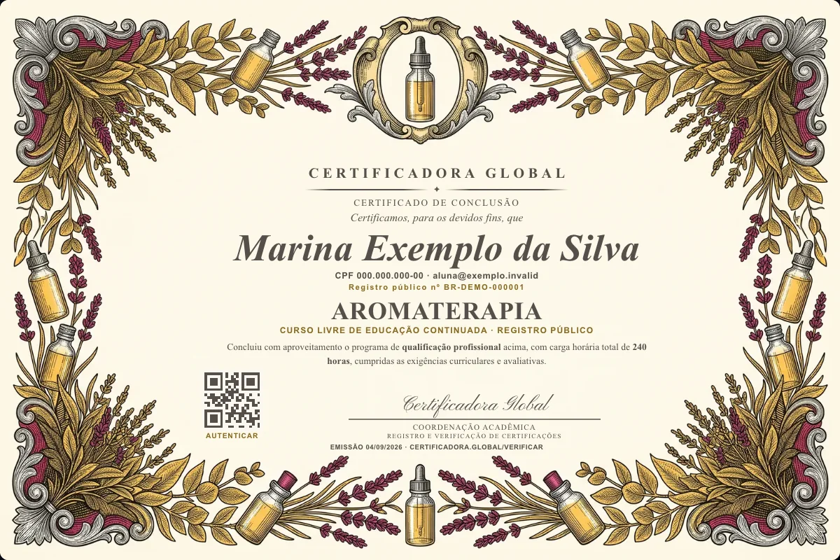 Capa do curso Aromaterapia