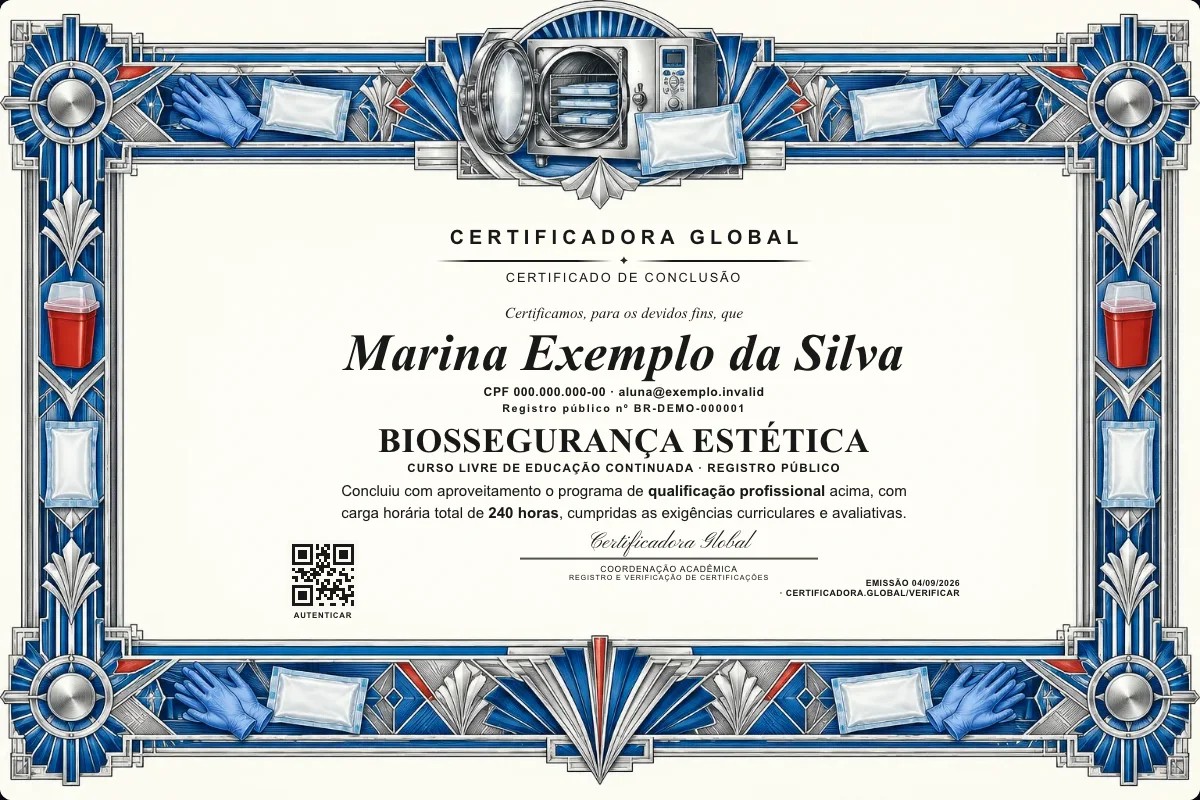 Capa do curso Biossegurança Estética