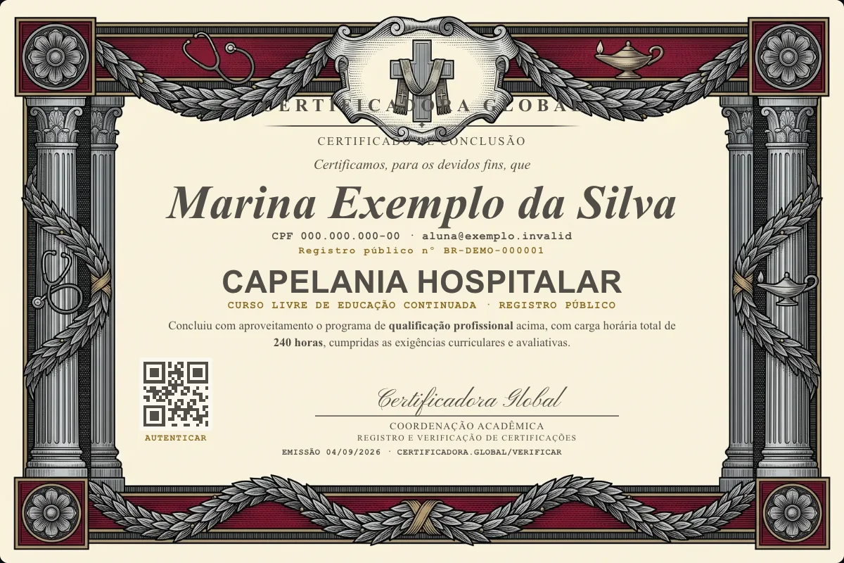 Capa do curso Capelania Hospitalar