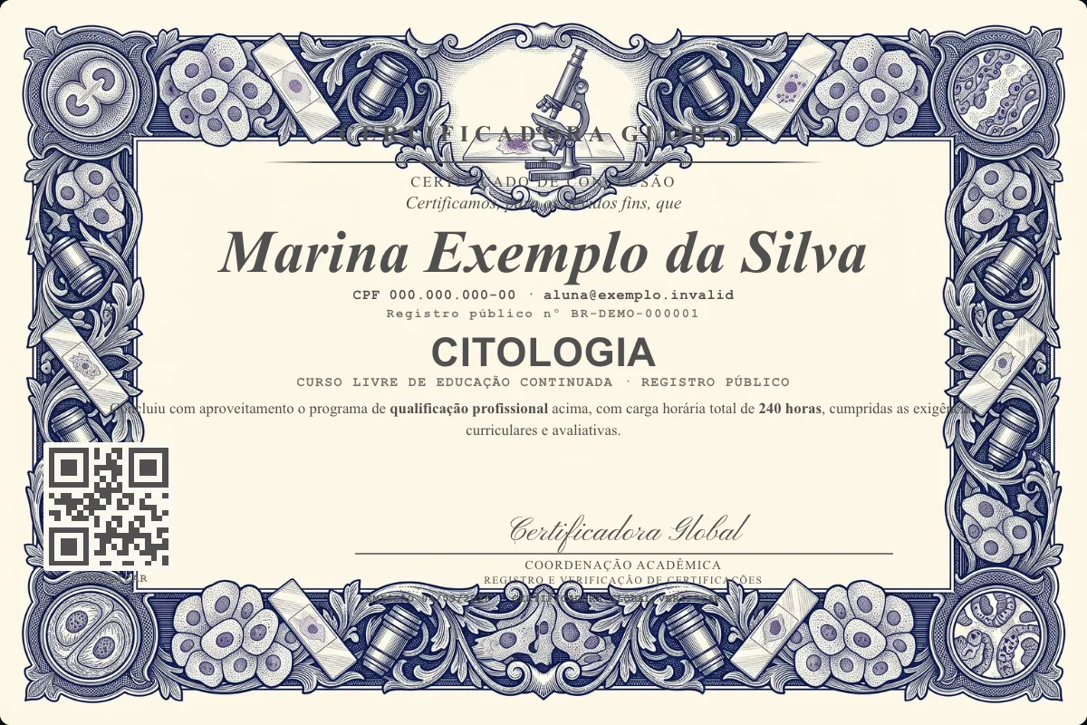 Capa do curso Citologia