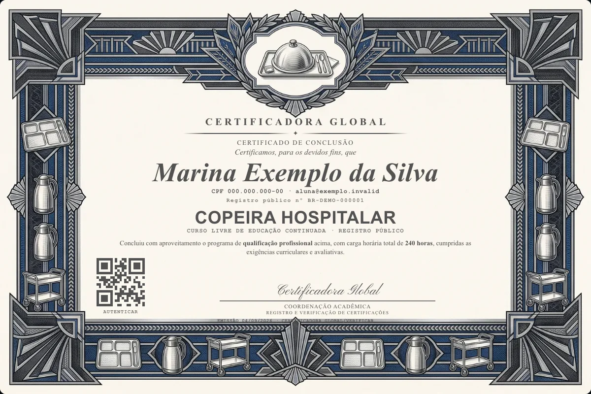 Capa do curso Copeira Hospitalar