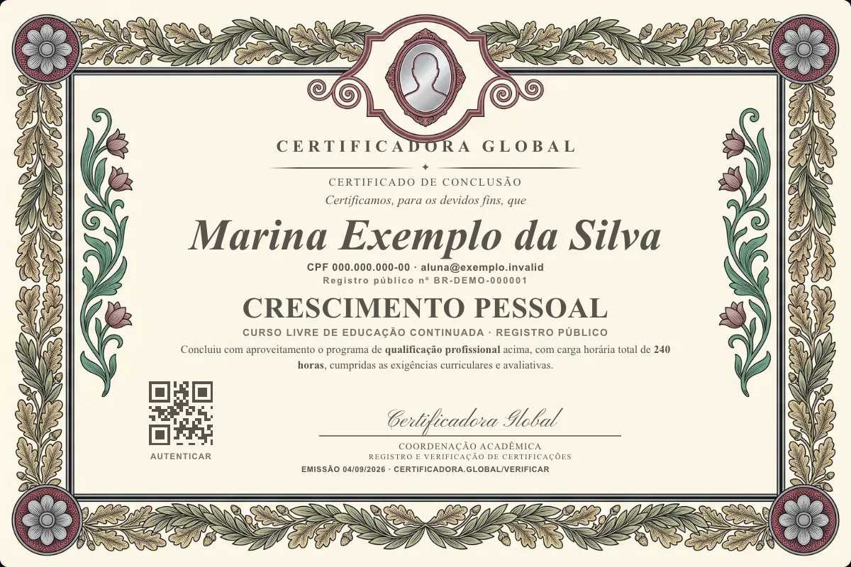 Capa do curso Crescimento Pessoal