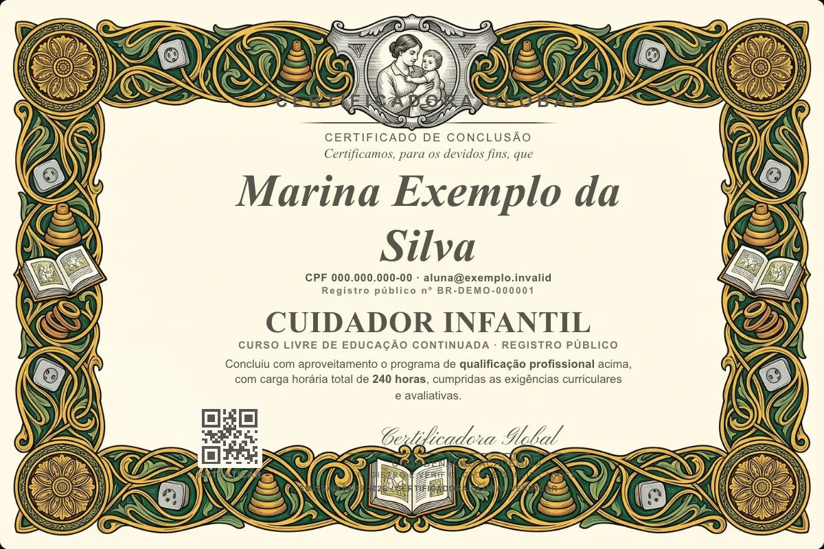 Capa do curso Cuidador Infantil