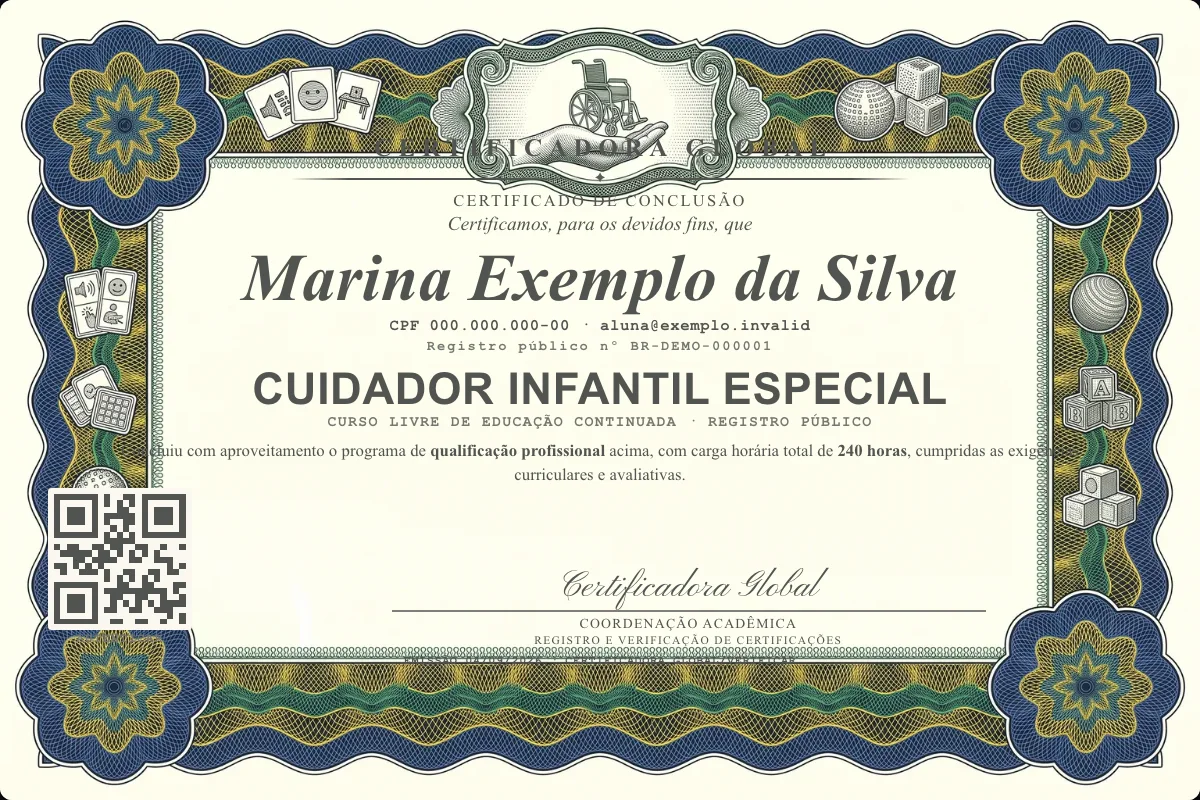 Capa do curso Cuidador Infantil Especial