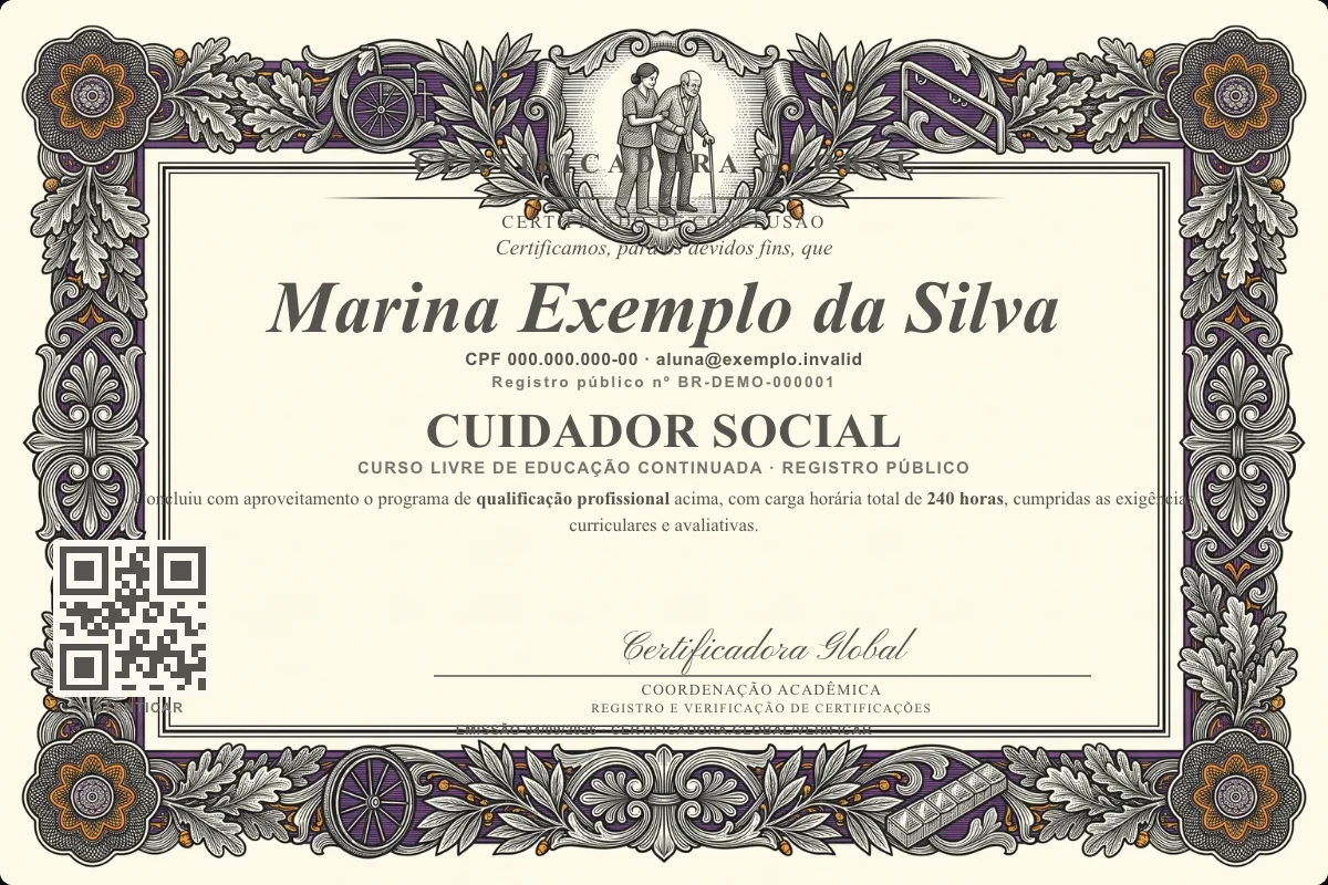 Capa do curso Cuidador Social