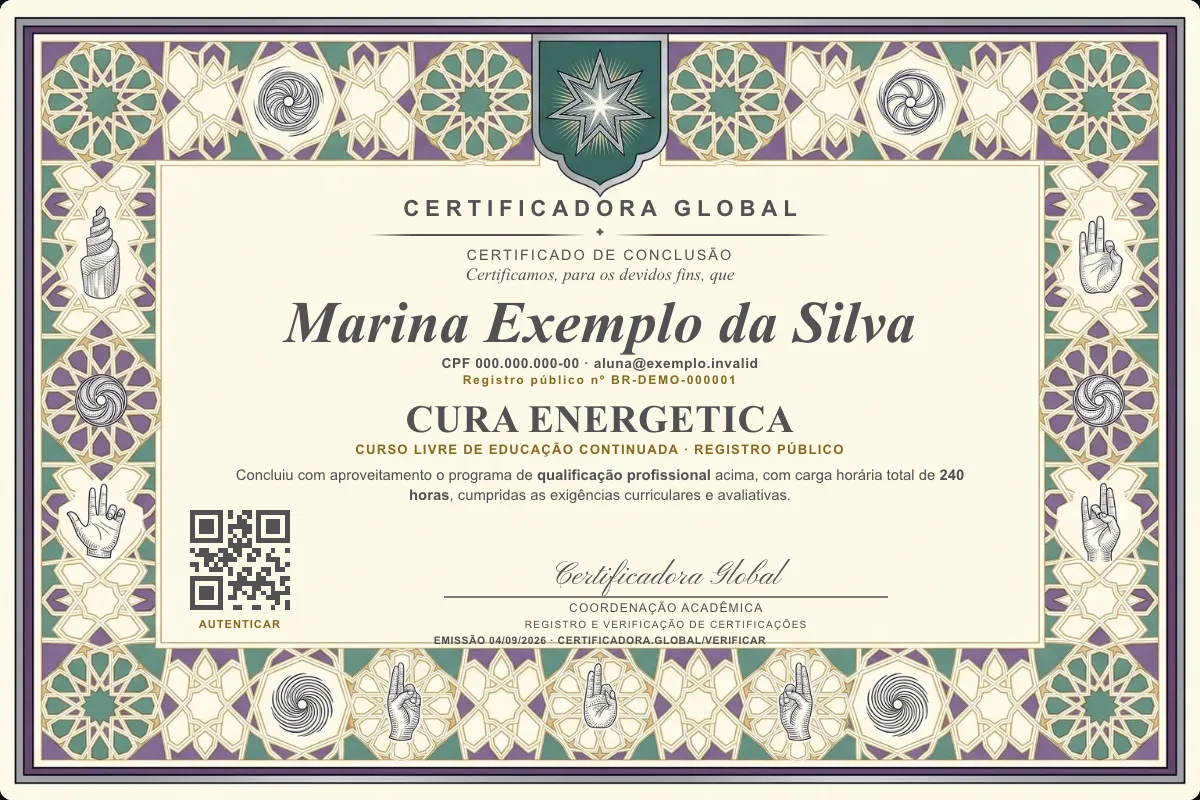 Capa do curso Cura Energetica
