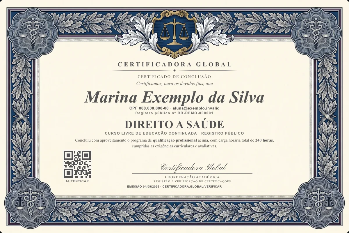 Capa do curso Direito a Saúde