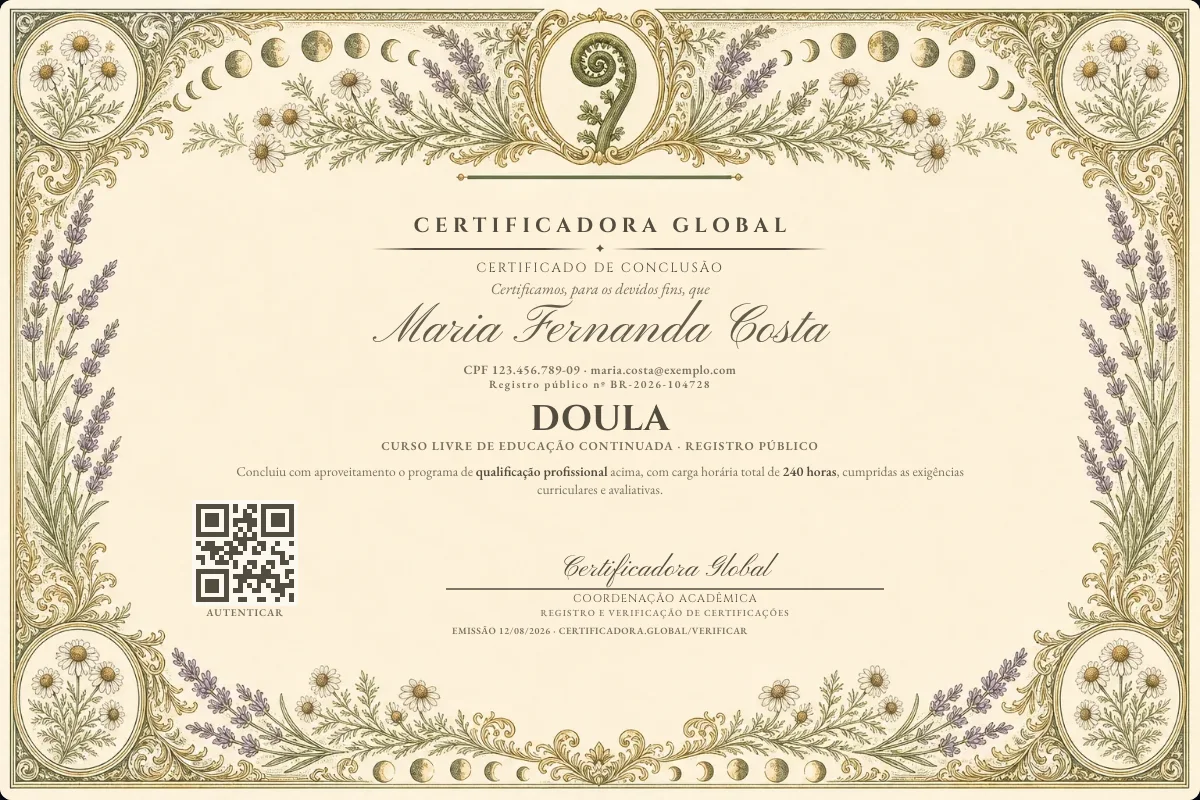 Capa do curso Doula
