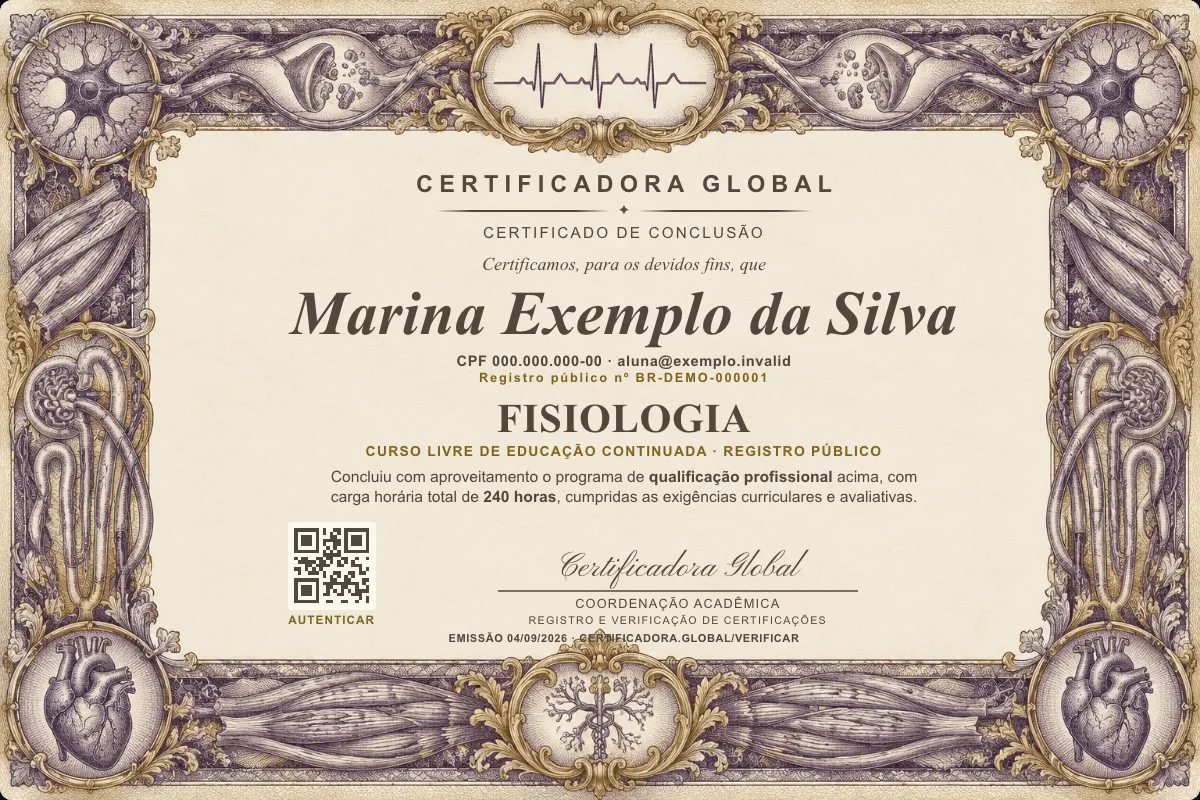 Capa do curso Fisiologia