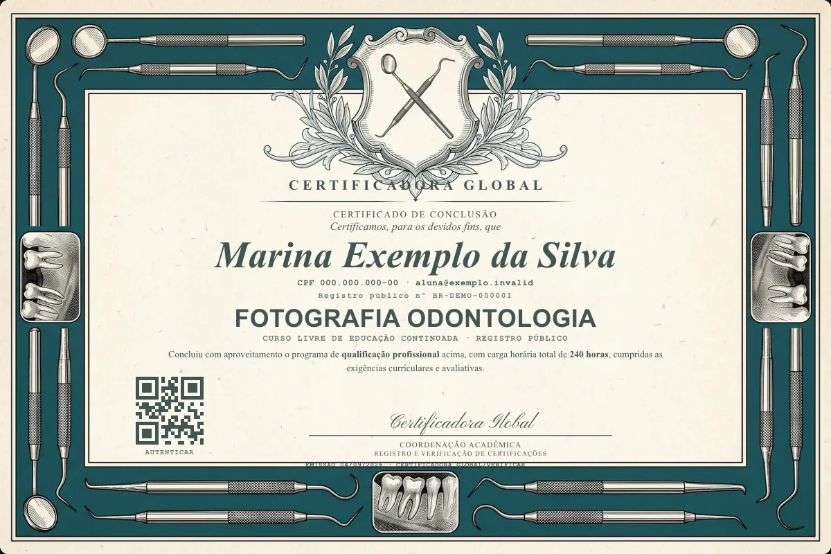 Capa do curso Fotografia Odontologia