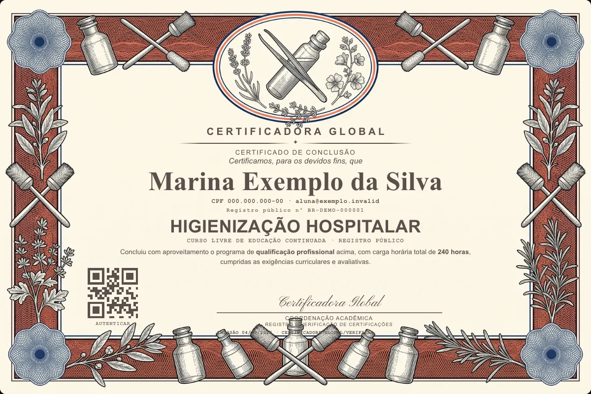 Capa do curso Higienização Hospitalar